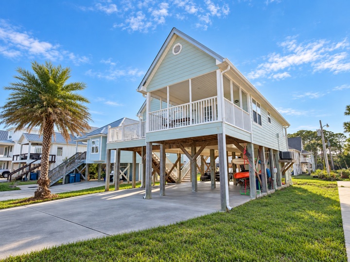 Angled exterior view of the property